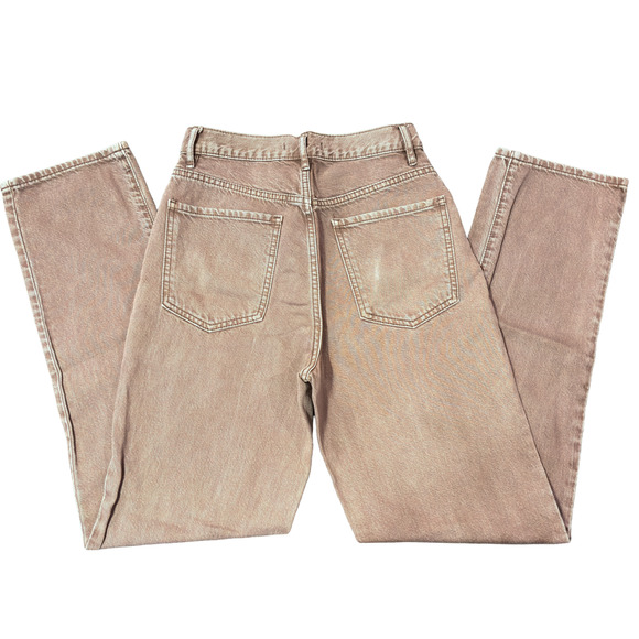 PacSun Acid Peach Pink Wash Dad Button Fly Jeans Cut Women's Size 25 - Picture 9 of 12